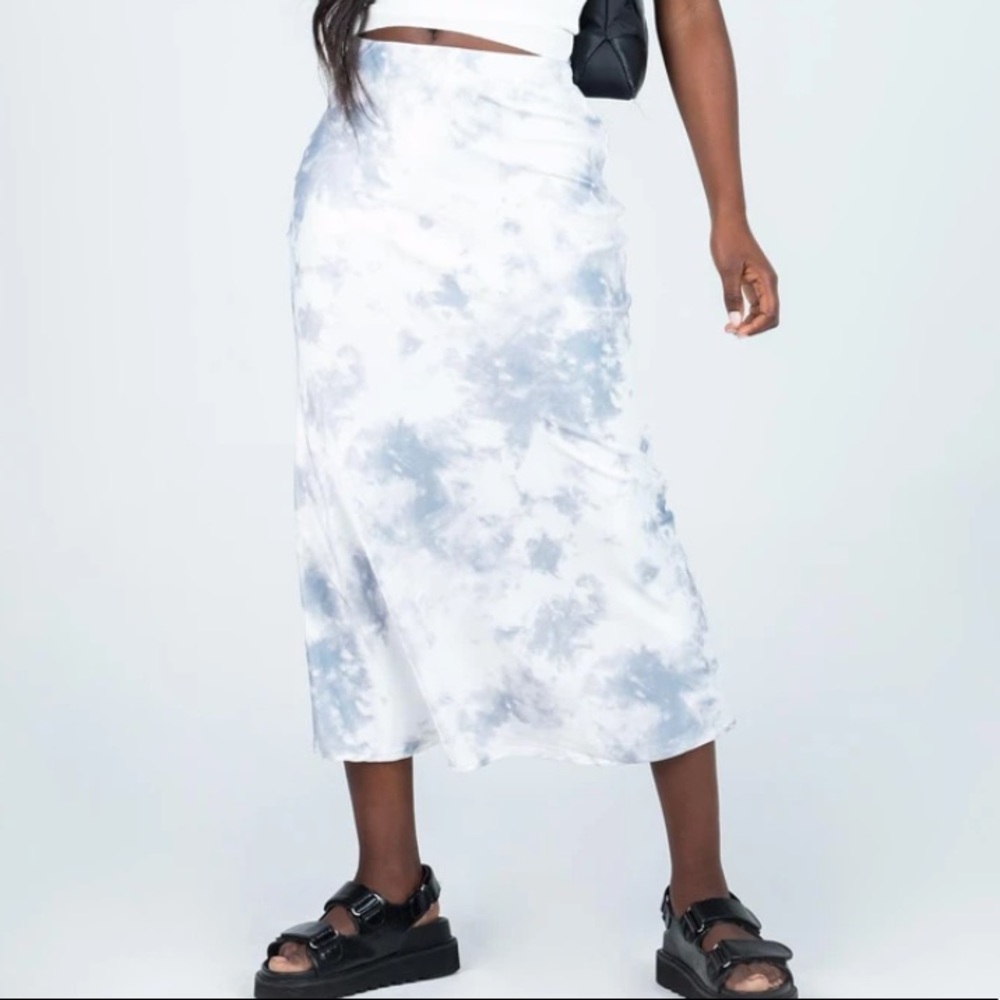 Princess Polly silk midi tie dye skirt
